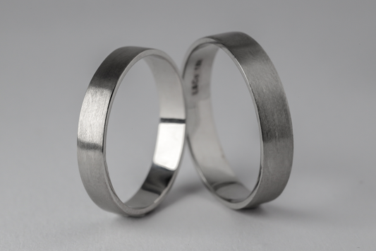 LYDA WEDDING RINGS WHITE GOLD FINE MATTE FINISH