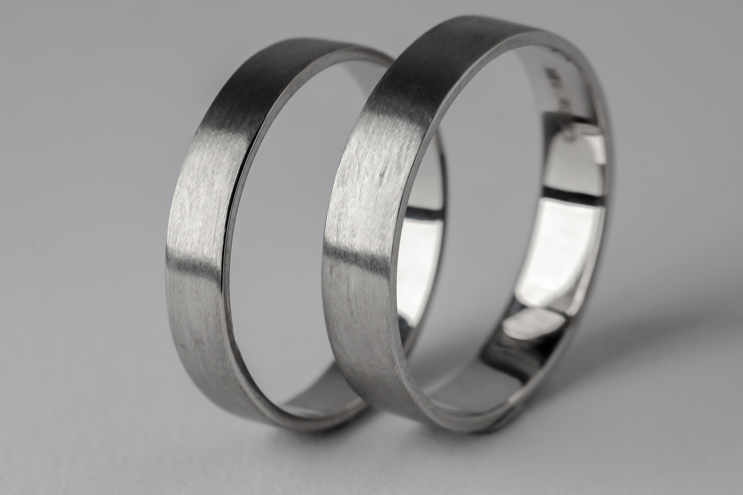 LYDA WEDDING RINGS WHITE GOLD FINE MATTE FINISH