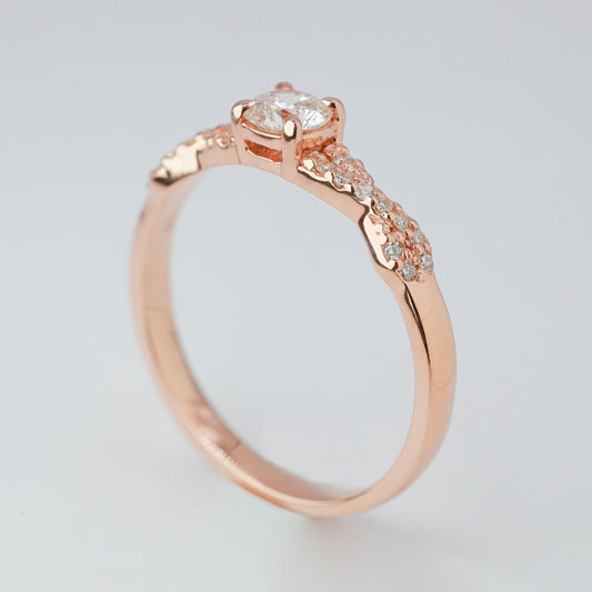 .30ct - center, genuine diamond .005ct - 10pcs each side(20pcs in tota