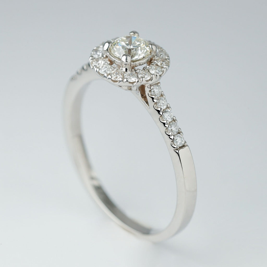 .30ct- center, round cut .01ct- halo .01ct- 5pcs each side(10pcs in total)