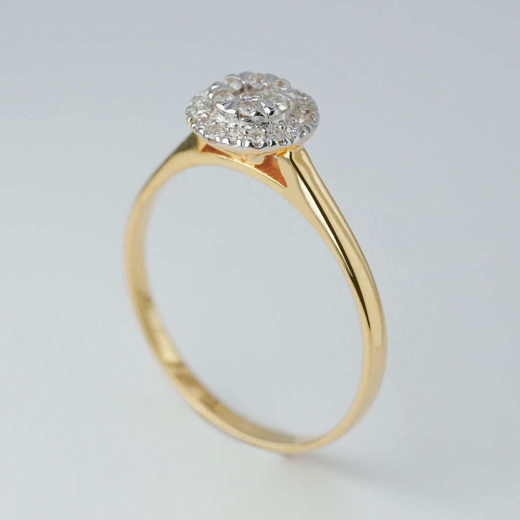 .01ct- 7pcs, illusion setting .005ct- 16pcs