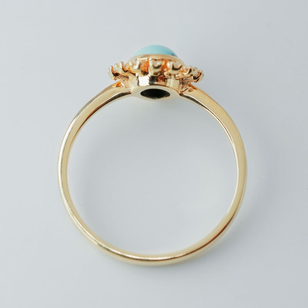 1ct- center, pear cut, turquoise gemstone .005ct- 12pcs