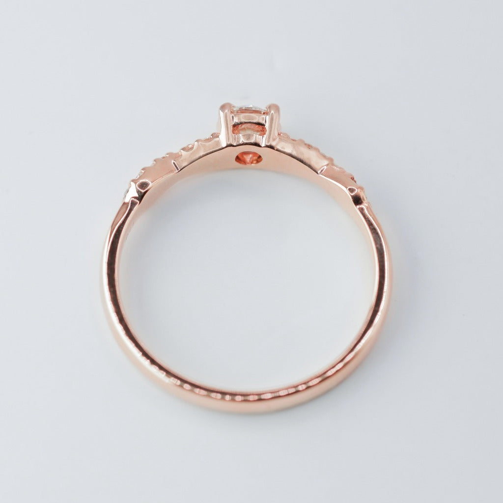 .30ct - center, genuine diamond .005ct - 10pcs each side(20pcs in tota