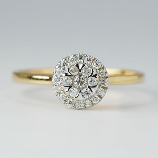 .01ct- 7pcs, illusion setting .005ct- 16pcs