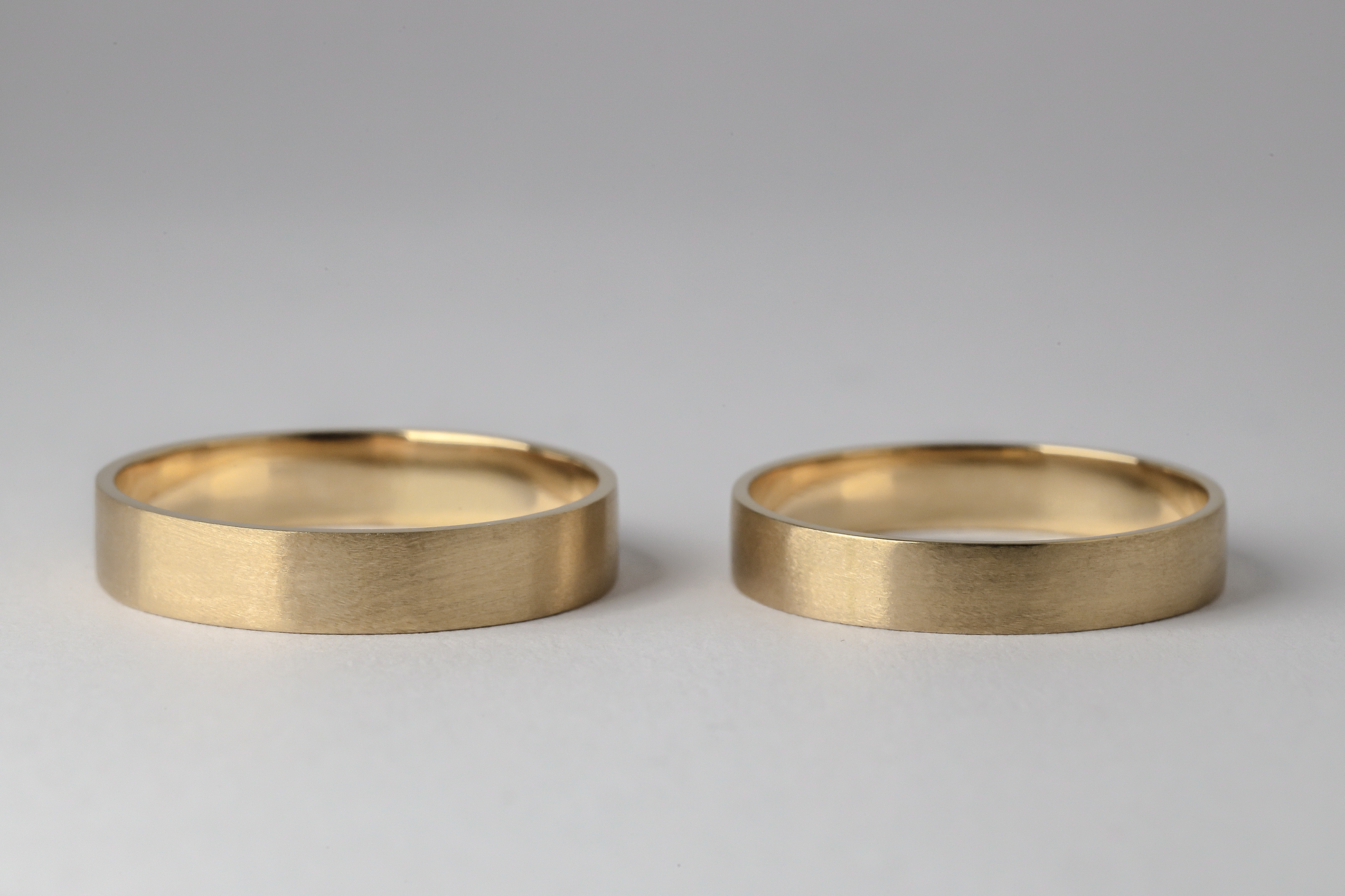 LYDA WEDDING RINGS LIGHT YELLOW GOLD FINE MATTE FINISH