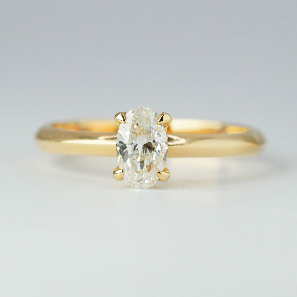 .50ct- oval cut Ring band: knife edge